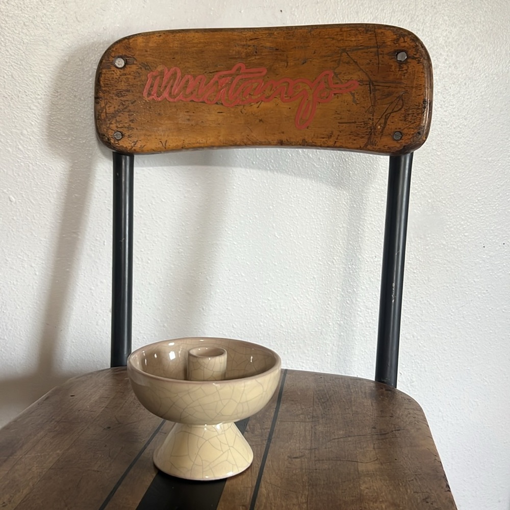 Unique crackle glaze candlestick holder ceramic
